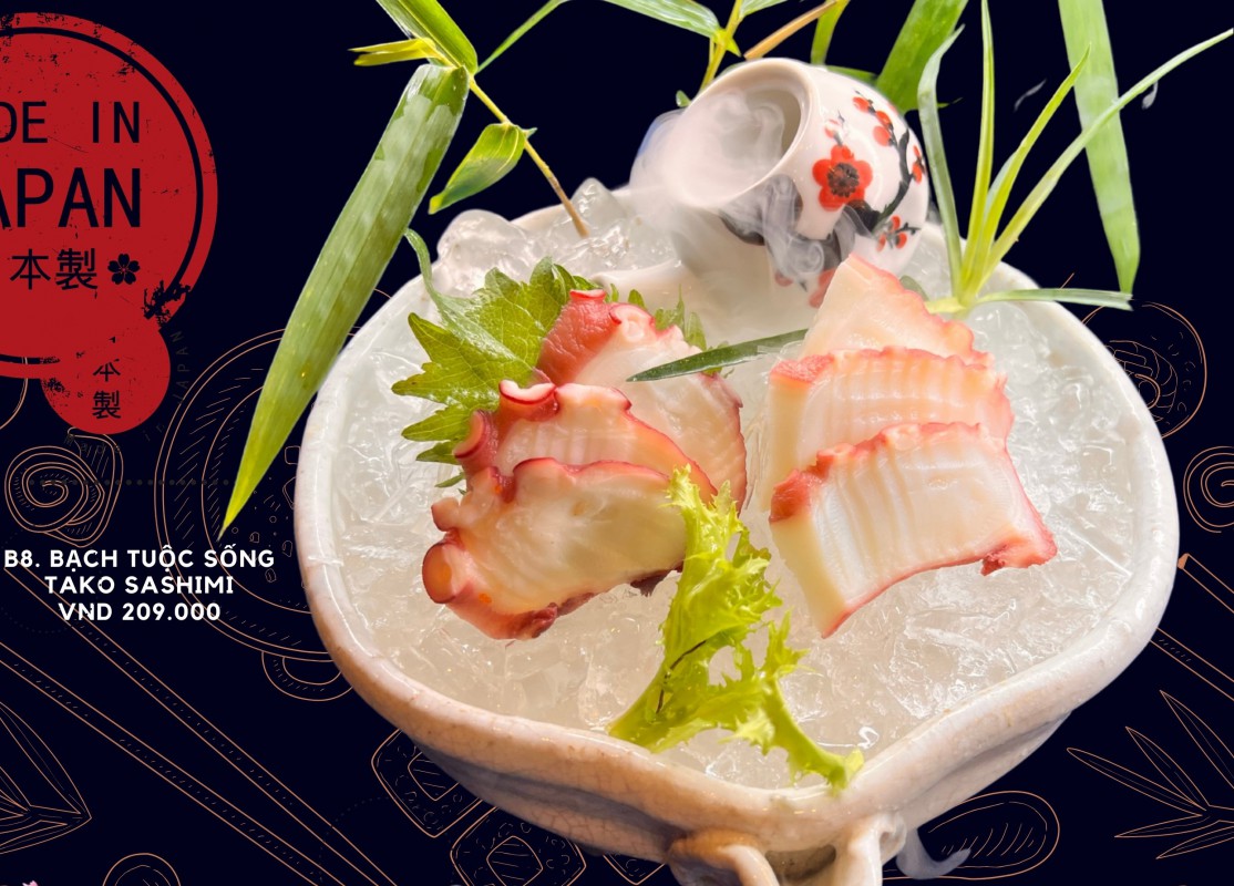 B08. Bạch tuộc sống Tako sashimi